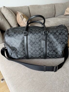 Coach Charcoal/Black Signature Travel Duffel
